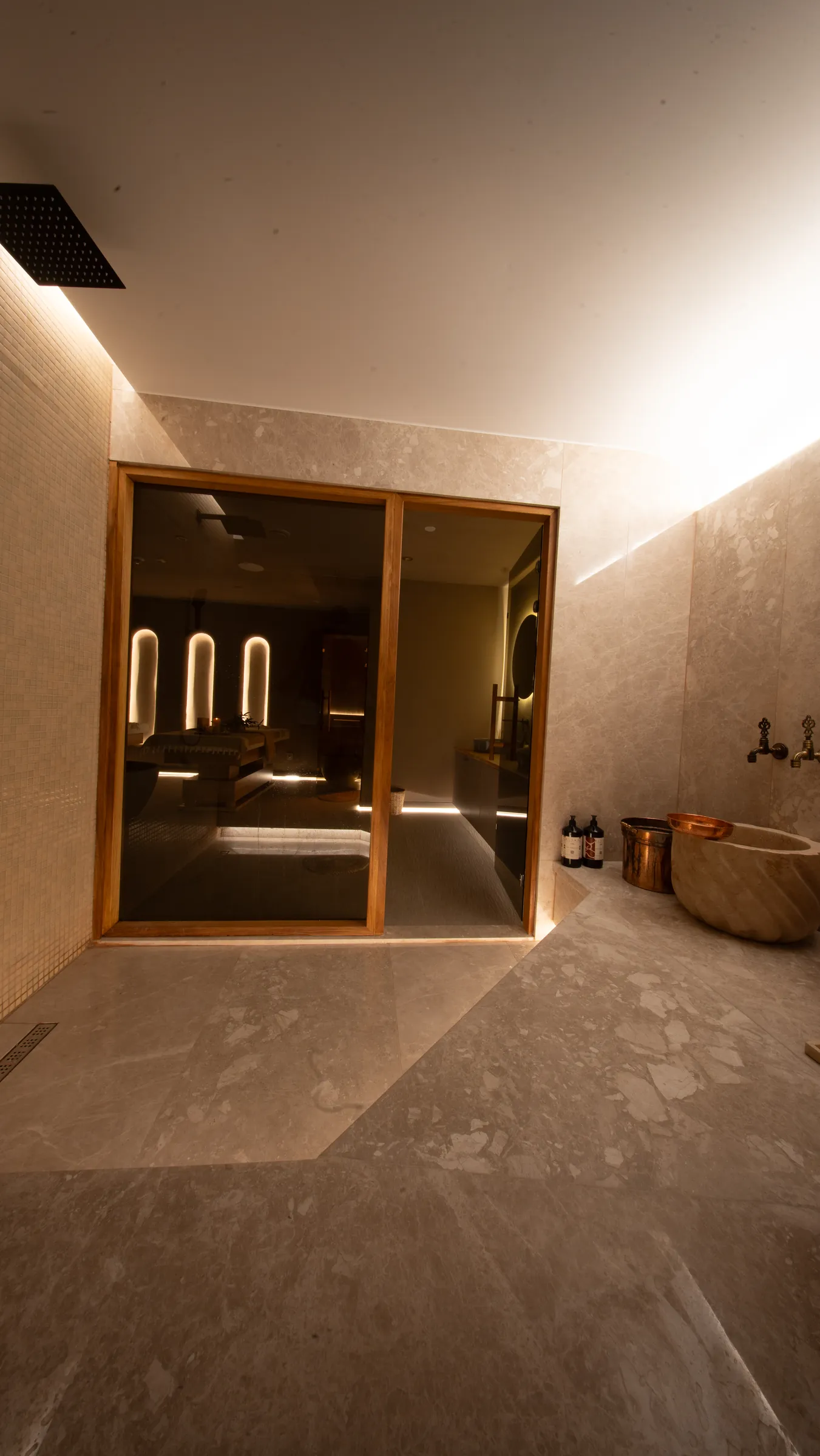 O'SPA Sky's illuminated marble hammam